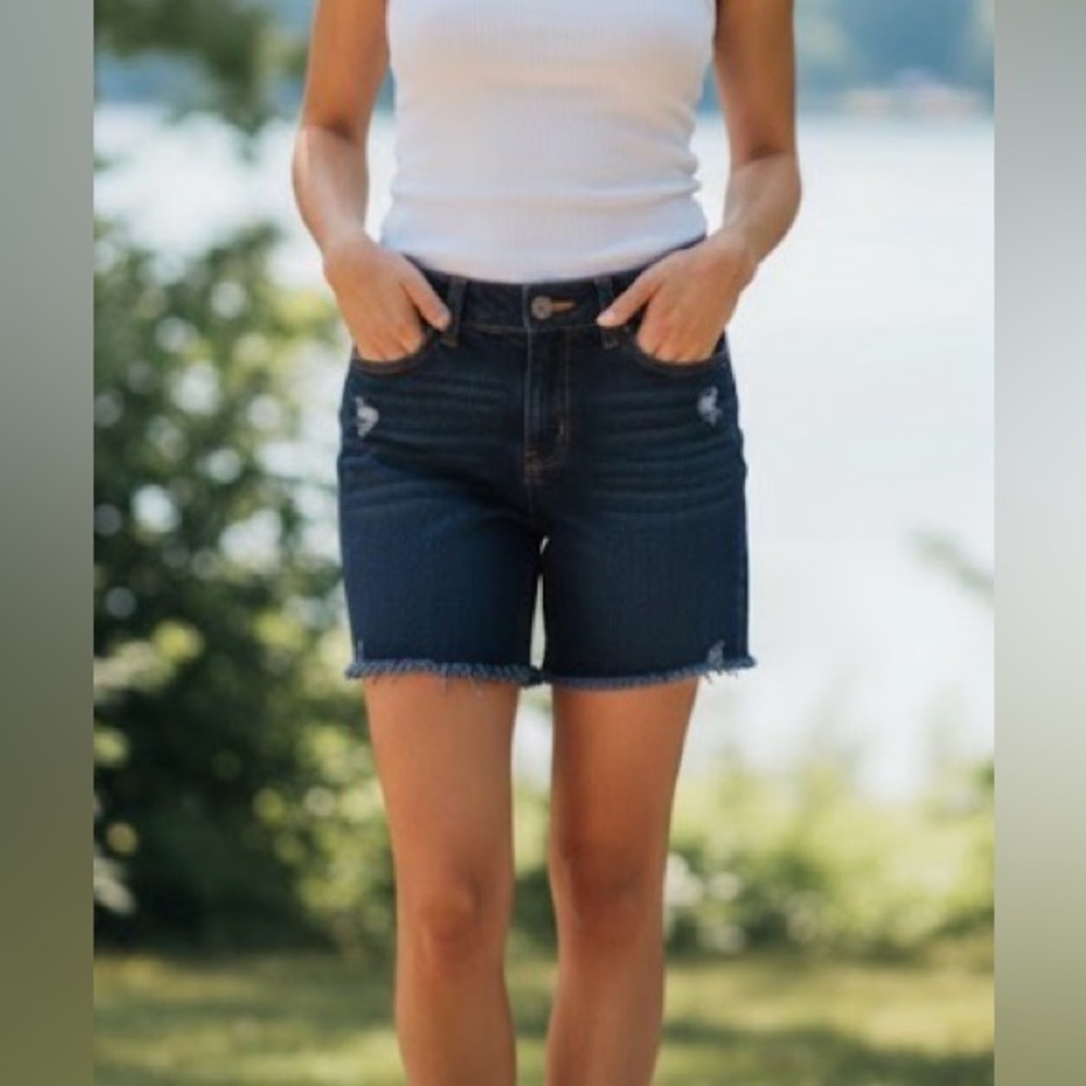 Wrangler Dark Blue Denim Jean Shorts